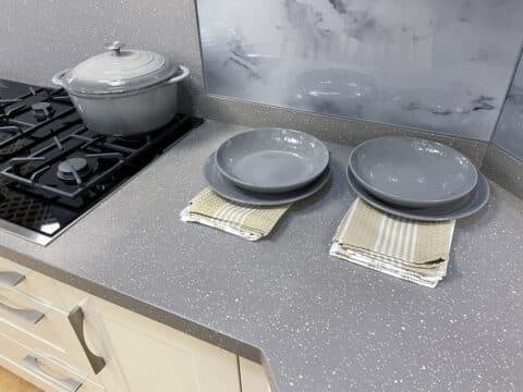 kitchen with Corian countertops