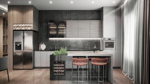 modern kitchen layout after a remodel