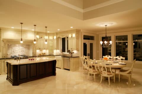 modern kitchen with ample lighting